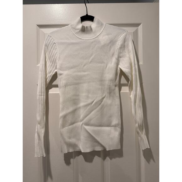 Universal Standard Mockneck Ribbed Sweater in Ivory / Cream Size XS (10-12) BNWT - Picture 3 of 7
